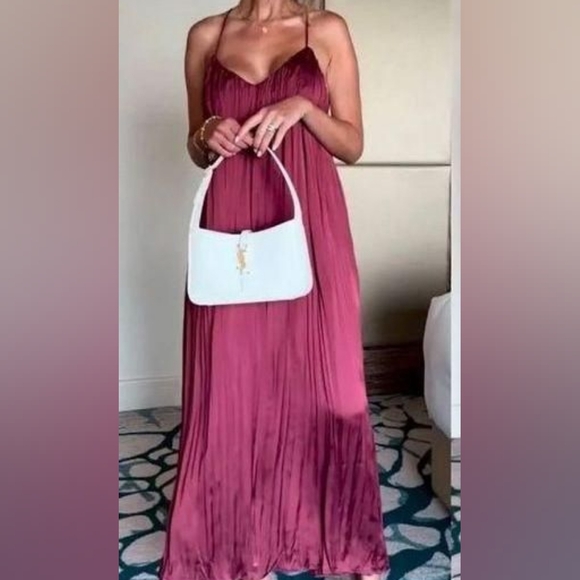 ZARA WRINKLE EFFECT MIDI SLIP DRESS - Picture 2 of 13